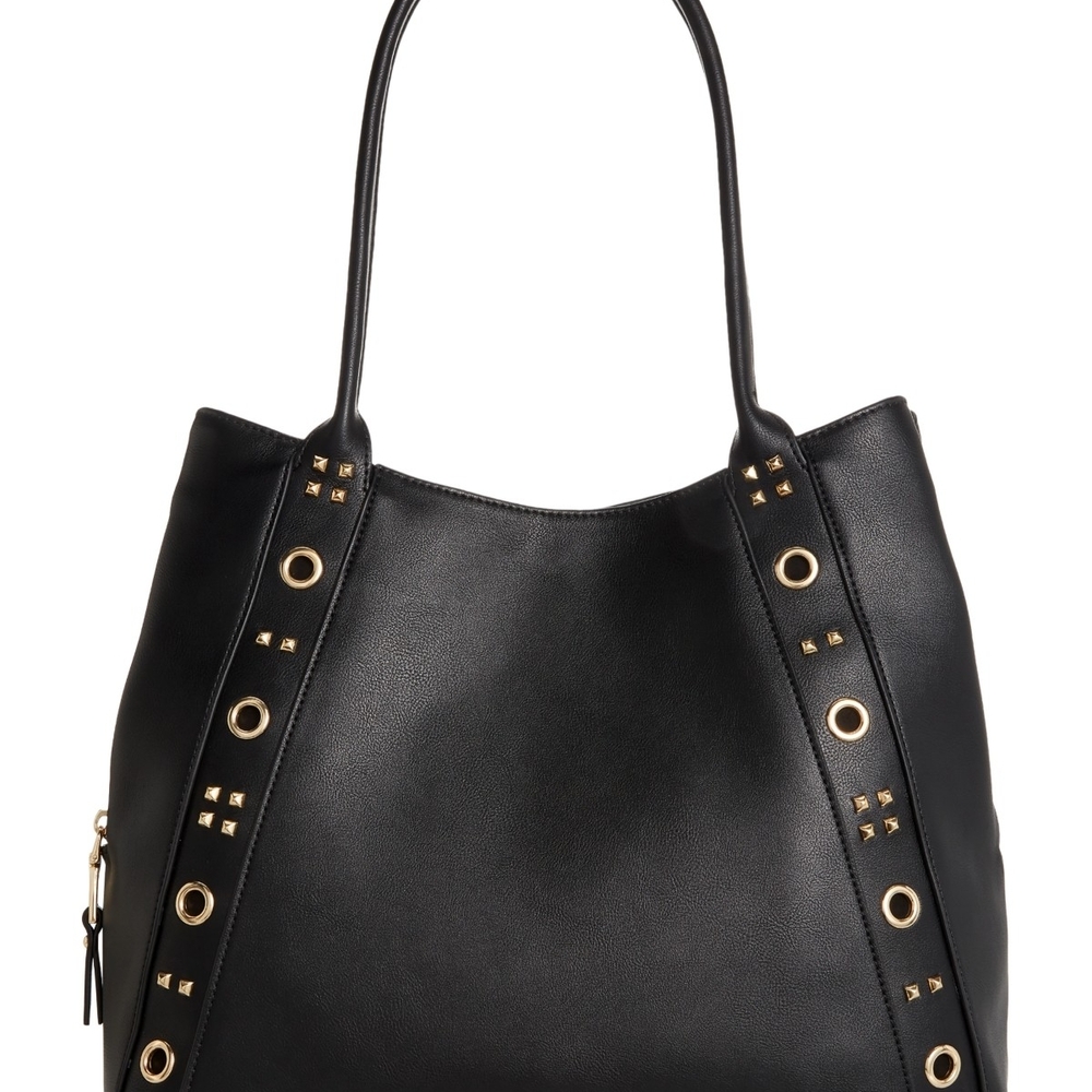Elegant Black Tote Bag with Gold Accents